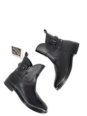 Ecco Gore-Tex Ankle Boots Size 5/36 Black Leather Low Heel Waterproof New NWT